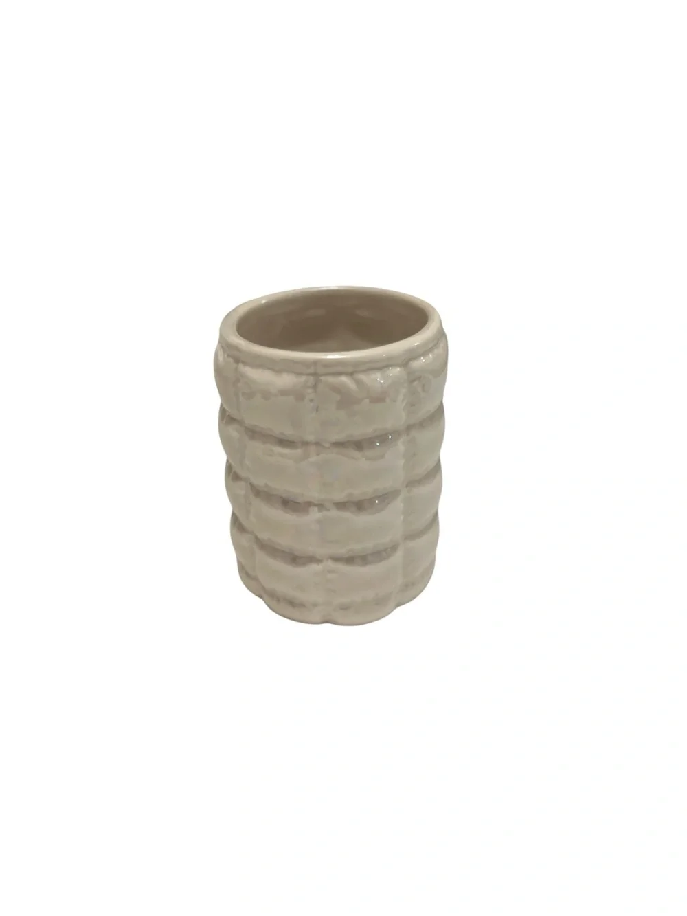 Urban Outfitters Marshmallow Puff Ceramic Tumbler Holder White